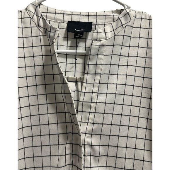 Women’s Black & White Abstract Window Pane Shift Dress with front Pockets Size M - Picture 2 of 5